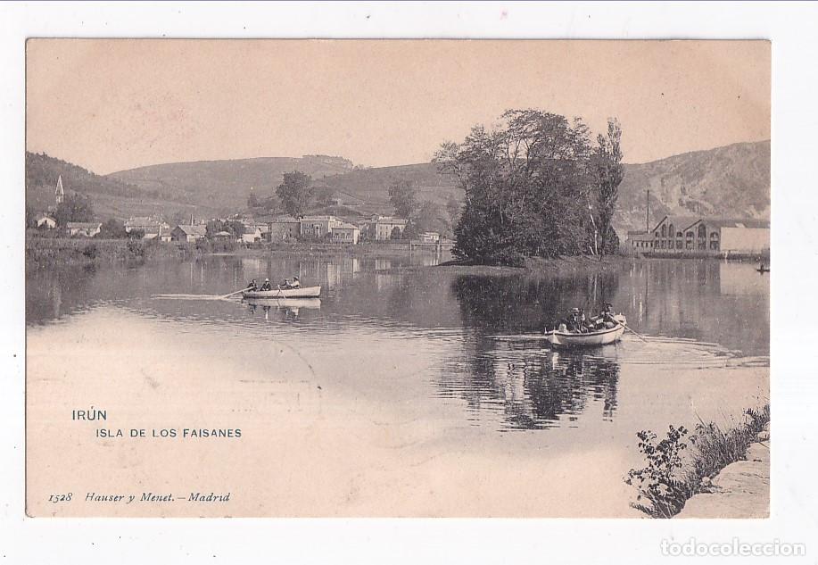 Postales: POSTAL. IR&Uacute;N. ISLA DE LOS FAISANES. PA&Iacute;S VASCO. CIRCULADA EN 1912