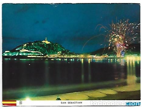 Postales: MONTE URGULL Y FUEGOS ARTIFICIALES.- SAN SEBASTIAN