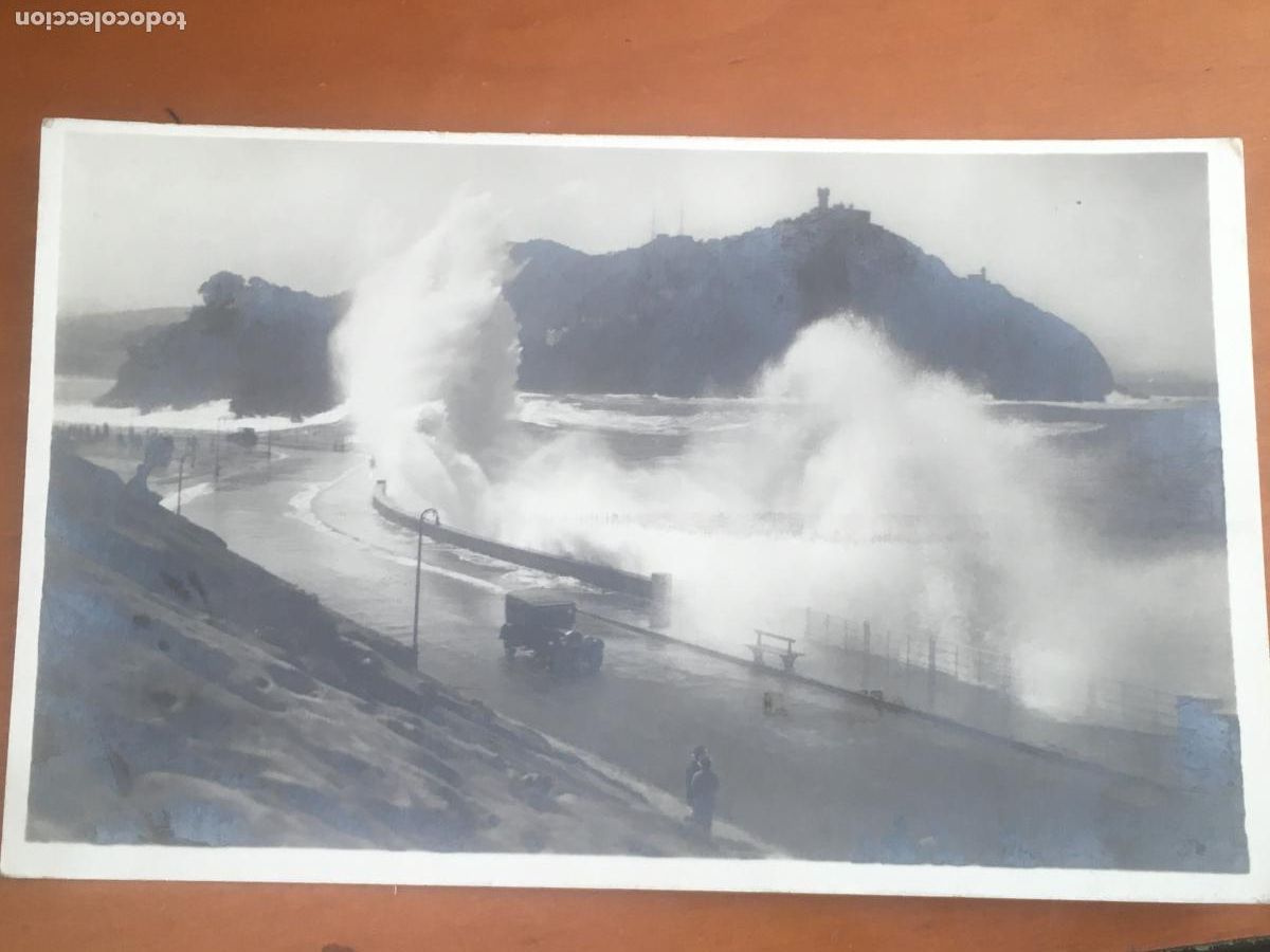 Postais: grandes mareas del cantabrico san sebastian postal original fotografica circulada