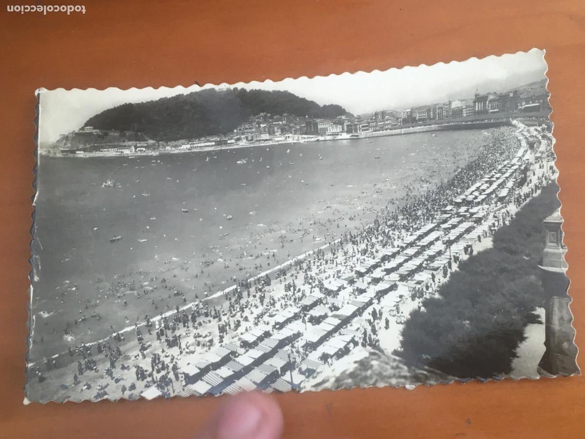Postais: vista parcial playa concha san sebastian postal original fotografica circulada