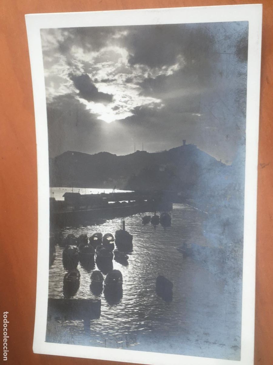 Postais: puerto de pescadores efectos de sol san sebastian postal original fotografica