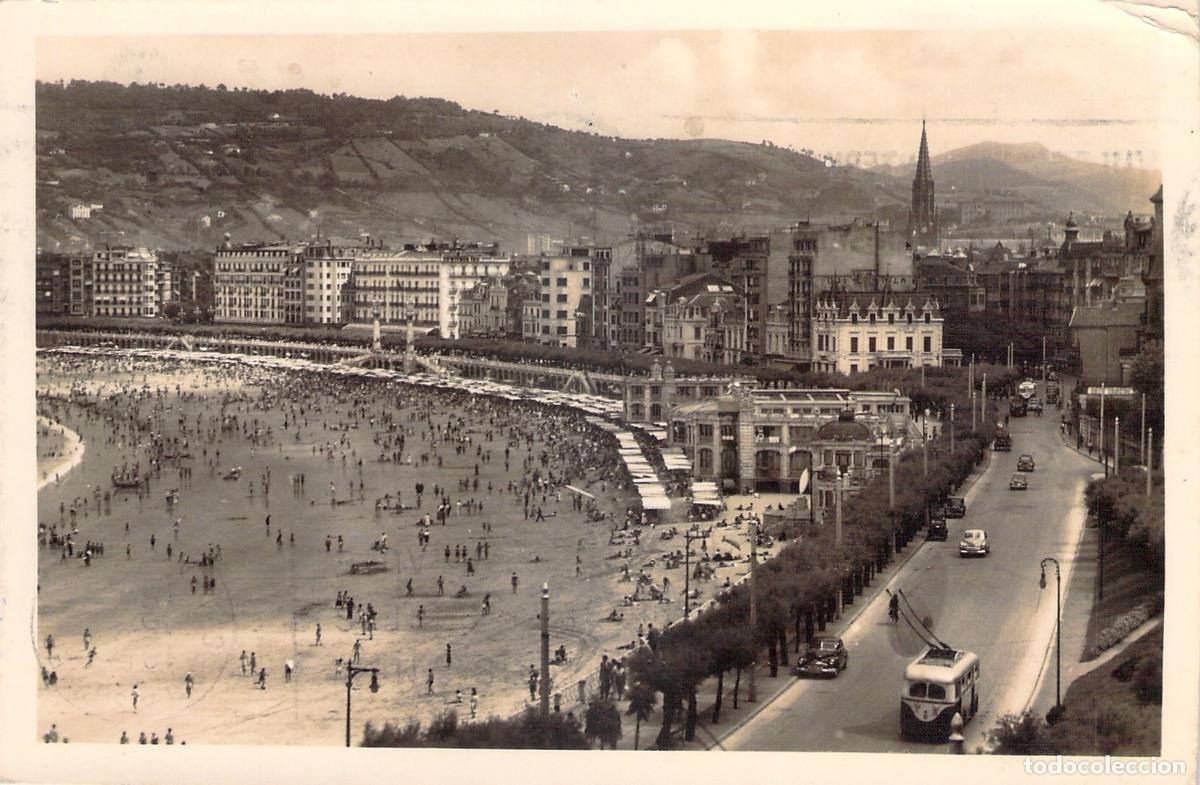 Postales: Postal de San Sebasti&aacute;n Vista General de la Playa de la Concha