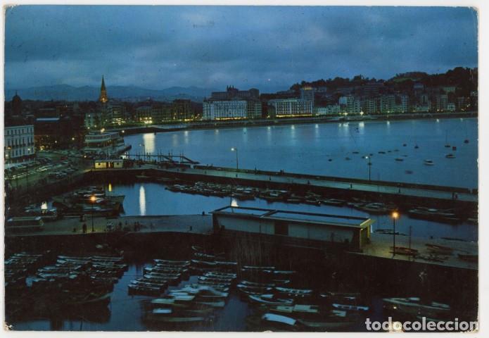 Postales: em04727 san sebastian el puerto nocturno 1963 arribas n&ordm;2022 sc rayas boli reverso