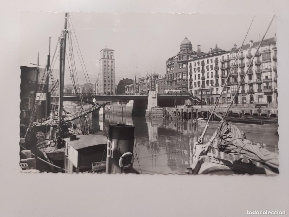 Postales: POSTAL BILBAO RIA MUELLE DE RIPA. A&Ntilde;OS 1940 1950. ESCRITA. ANTIGUA