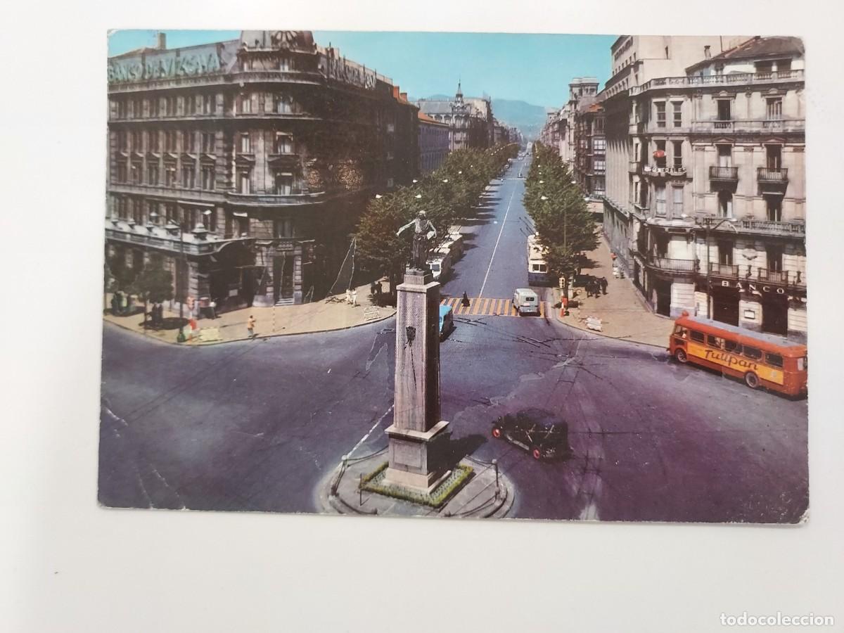 Cartes Postales: POSTAL BILBAO PLAZA DE ESPA&Ntilde;A MONUMENTO LOPEZ HARO. 1962. ESCRITA