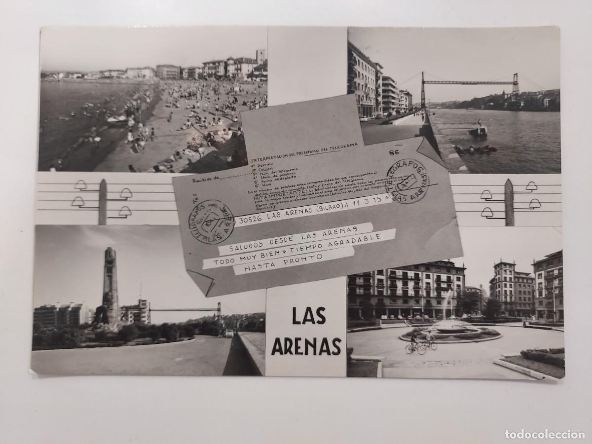 Cartes Postales: POSTAL LAS ARENAS TELEGRAMA DIVERSOS ASPECTOS. A&Ntilde;OS 1950. ESCRITA. VIZCAYA