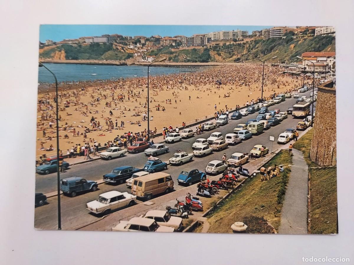 Postales: POSTAL ALGORTA PLAYA DE EREAGA. MOTO VESPA LAMBRETTA. 1970. SIN CIRCULAR. VIZCAYA