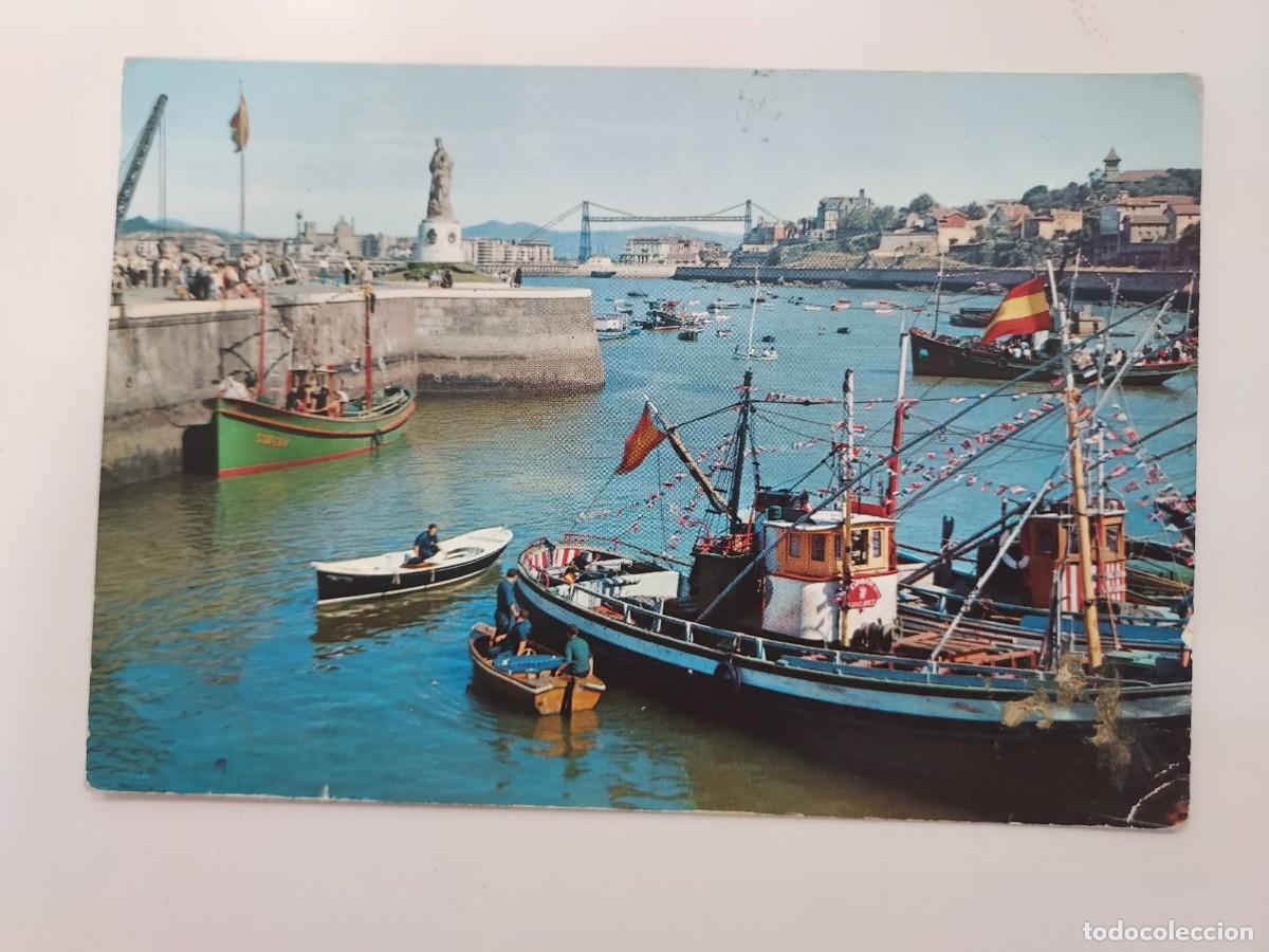 Postales: POSTAL SANTURCE PUERTO DE PESCADORES. 1960. CIRCULADA. VIZCAYA