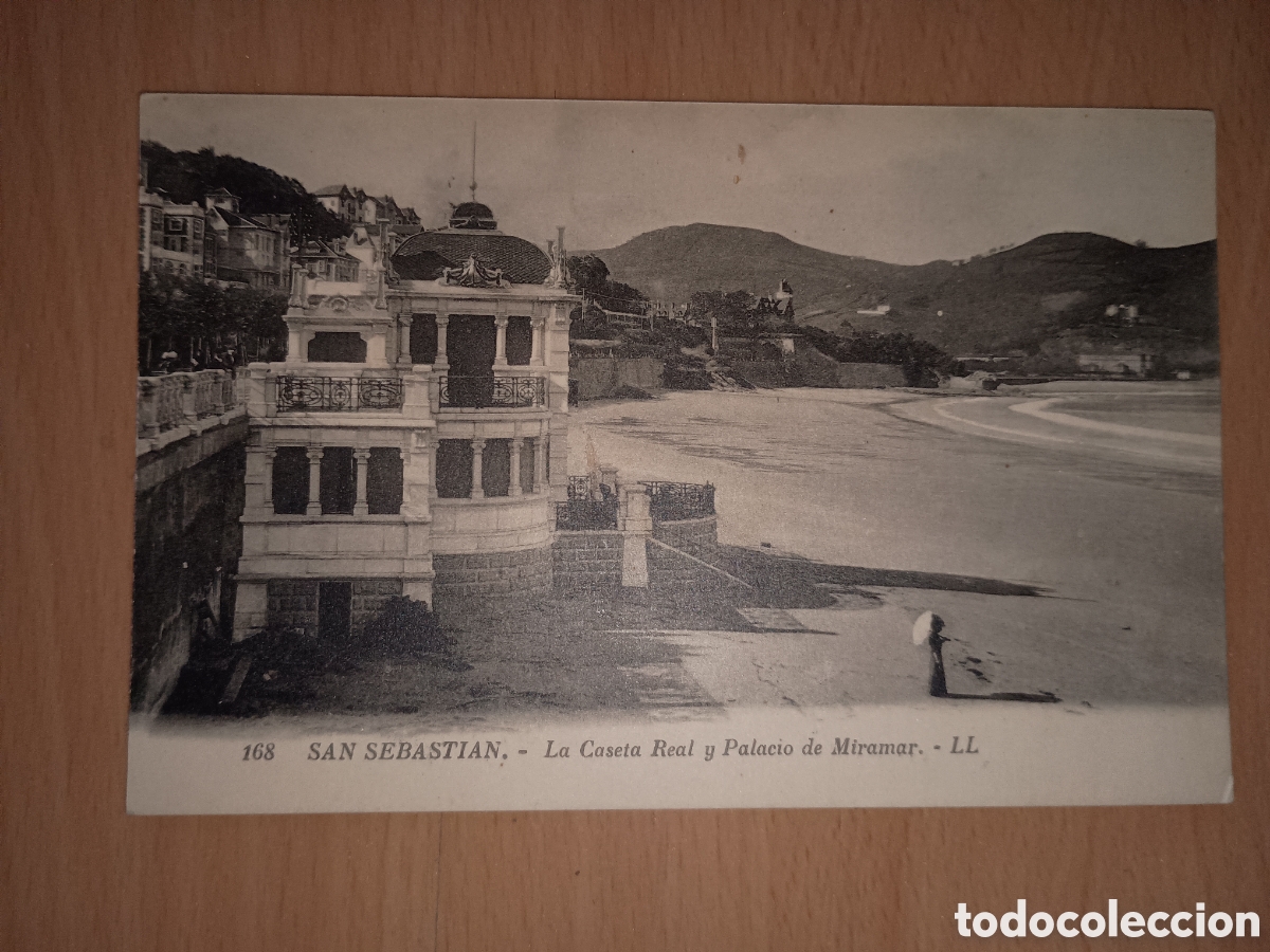 Postales: SAN SEBASTI&Aacute;N (GUIP&Uacute;ZCOA) - LA CASETA REAL Y PALACIO DE MIRAMAR - LL.