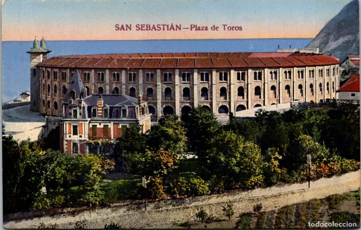 Postales: San Sebasti&aacute;n - Plaza de Toros - Casta&ntilde;eira - Coloreada - 138x91mm
