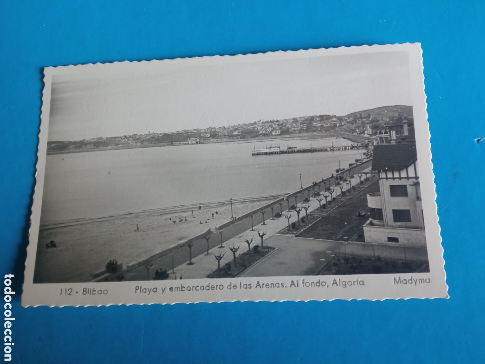 Postales: Antigua postal fotogr&aacute;fica, Bilbao, Playa y embarcadero de las Arenas