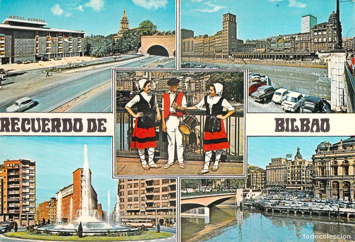 Postcards: Postal Recuerdo de Bilbao con Vistas y Trajes T&iacute;picos Vascos