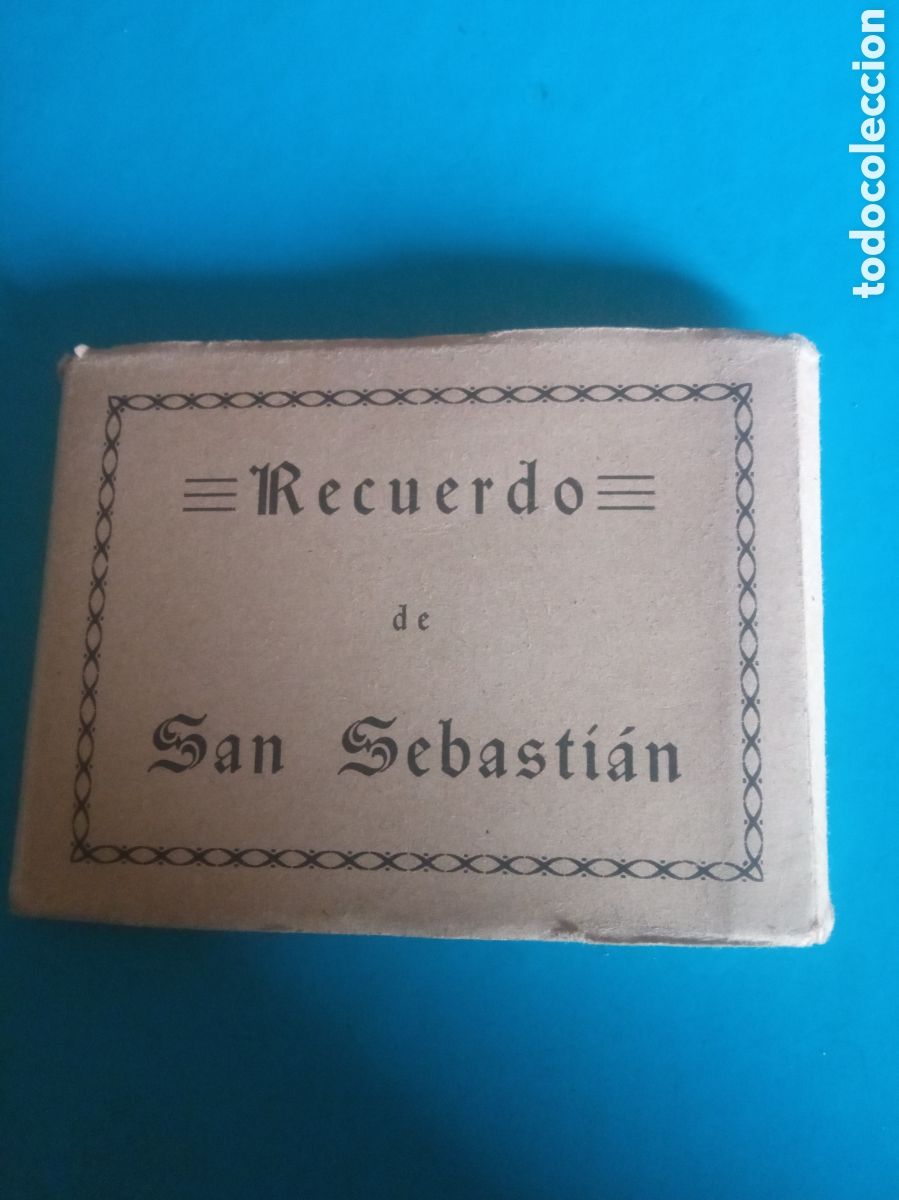 Postales: Antiguo acorde&oacute;n de 10 antiguas fotograf&iacute;as en miniatura de San Sebasti&aacute;n, miden 92x68 mm