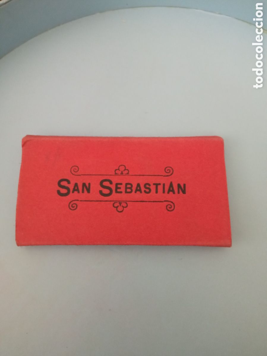 Postales: Antiguo acorde&oacute;n de 10 antiguas fotograf&iacute;as en miniatura de San Sebasti&aacute;n, miden 73x45mm