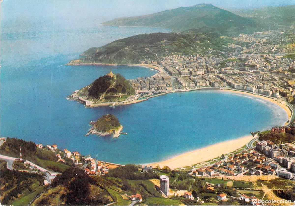 Postales: Postal de la Bah&iacute;a de La Concha en San Sebasti&aacute;n