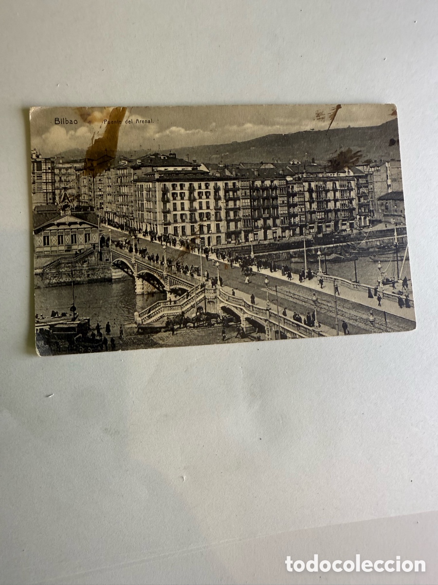 Postales: Tarjeta postal Bilbao Puente del Arenal circulada 1910
