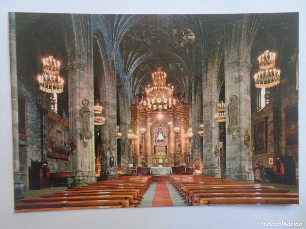 Postales: POSTAL DE BILBAO : BASILICA DE NUESTRA SE&Ntilde;ORA DE BEGO&Ntilde;A ( INTERIOR ). A&Ntilde;OS 60