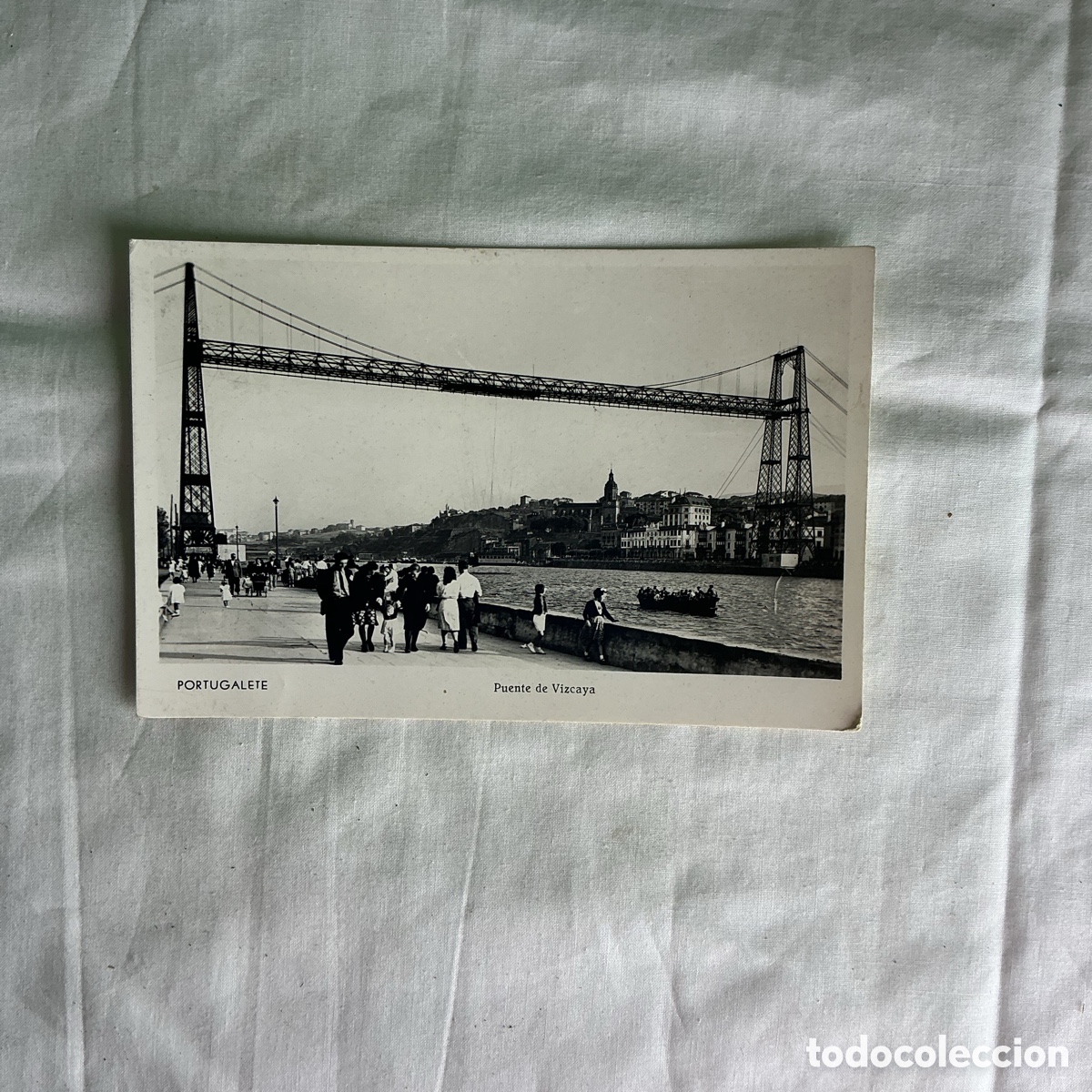 Postales: Postal Portugalete 1960 Blanco y negro Original de la &eacute;poca &ndash; Puente de Vizcaya