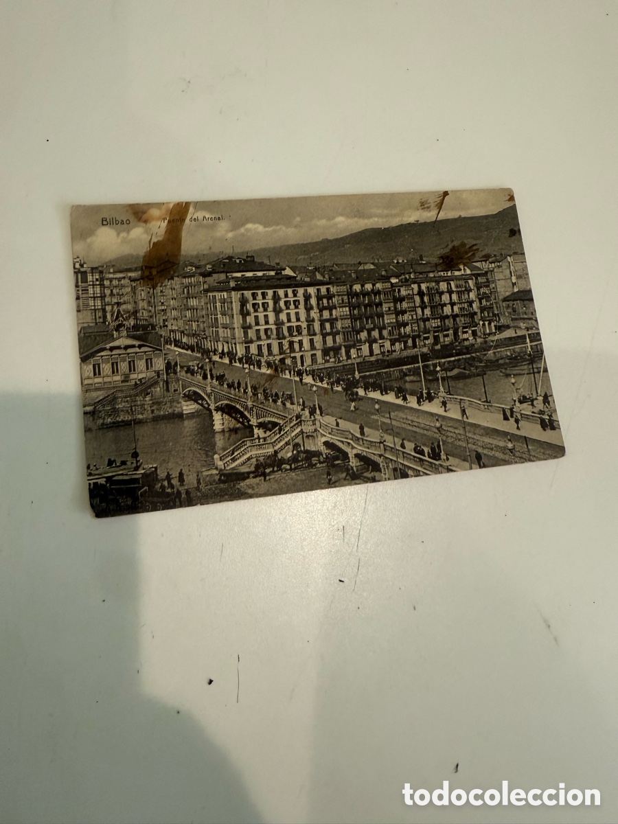 Postales: Postal Bilbao Puente del Arenal Blanco y negro Original de la &eacute;poca 1910