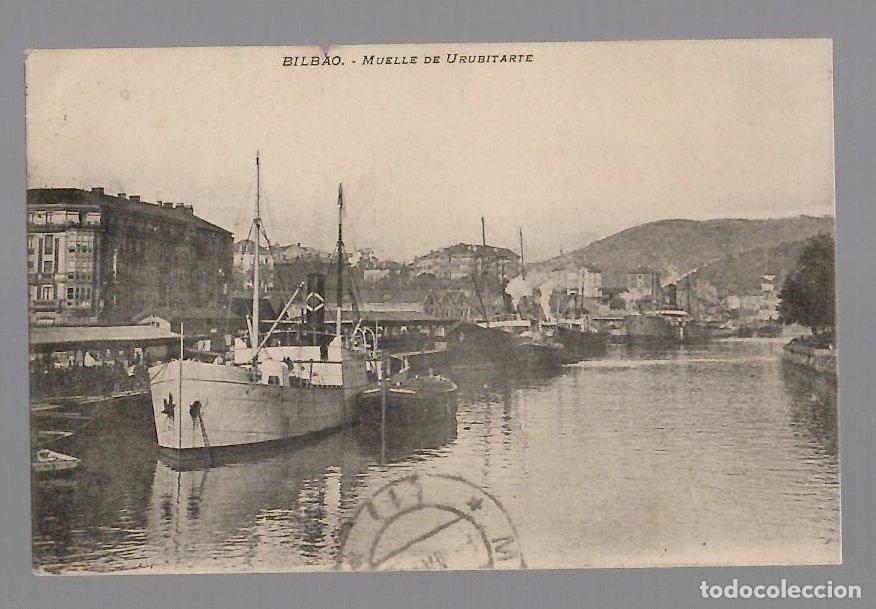 Postales: TARJETA POSTAL BILBAO MUELLE DE URIBITARTE. A&Ntilde;O 1909
