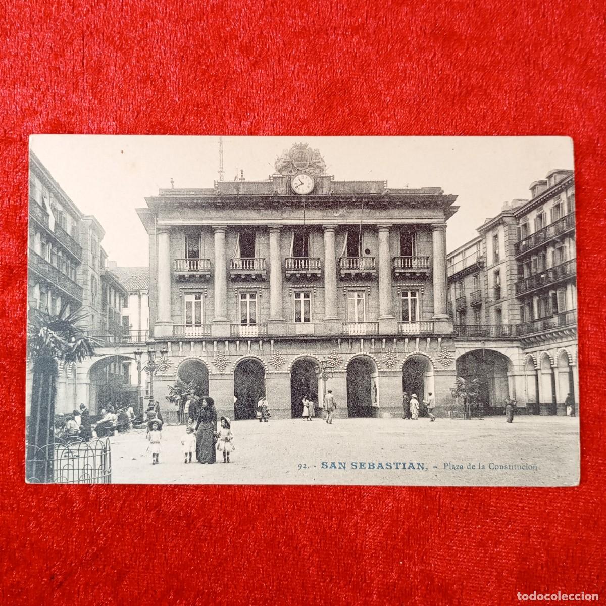 Postales: POSTAL - SAN SEBASTIAN - 92 - PLAZA DE LA CONSTITUCI&Oacute;N - RAR&Iacute;SIMA / 1817