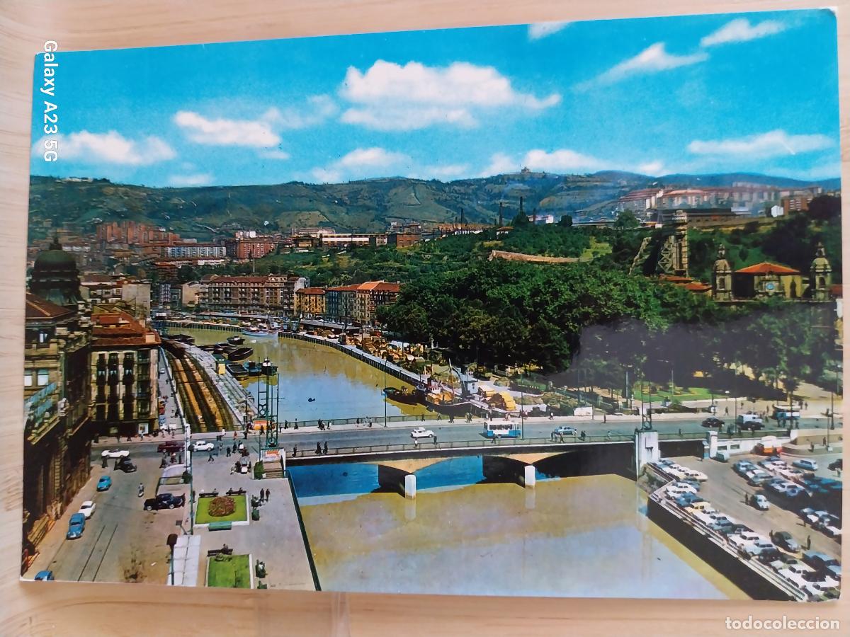 Postales: RIA PUENTE DE LA VICTORIA BILBAO ED SAN CAYETANO 7201 SC ORIGINAL ANIMADA COCHES CL&Aacute;SICOS