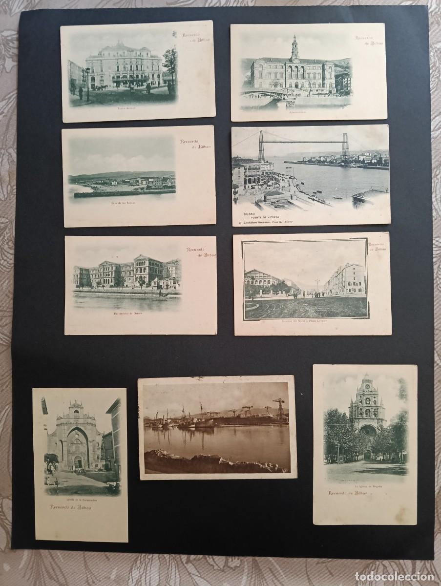 Postales: Lote de 9 tarjetas postales antiguas de Bilbao y Vizcaya - Serie &rdquo;Recuerdo de Bilbao&rdquo; y vistas hist&oacute;