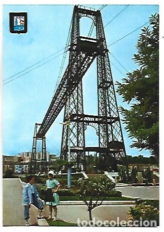 Postales: PUENTE COLGANTE Y JARDINES.- LAS ARENAS - VIZCAYA
