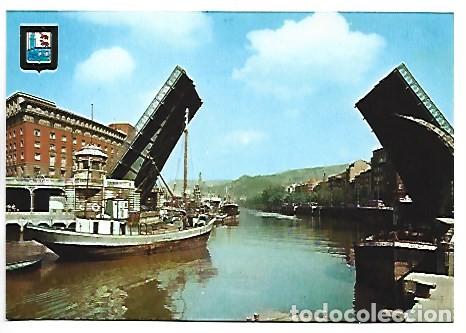 Postales: VISTA PARCIAL DE LA RIA Y PUENTE DEL GENERAL MOLA.- BILBAO / VIZCAYA