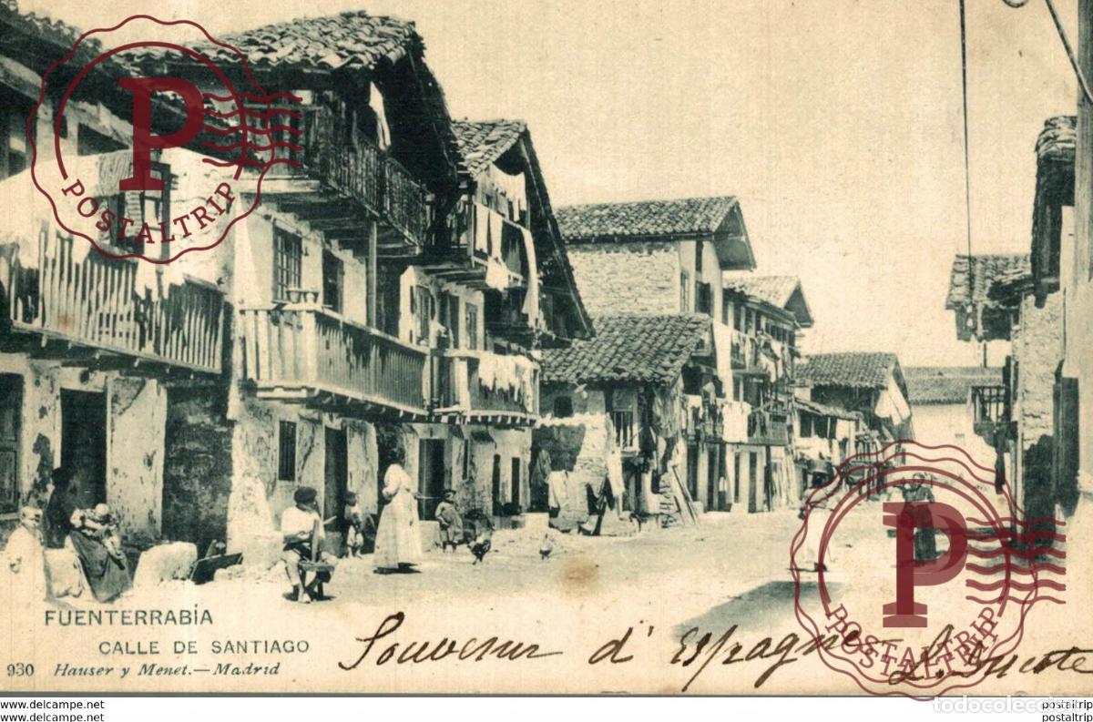 Cartoline: FUENTERRABIA CALLE DE SANTIAGO HAUSER MENET