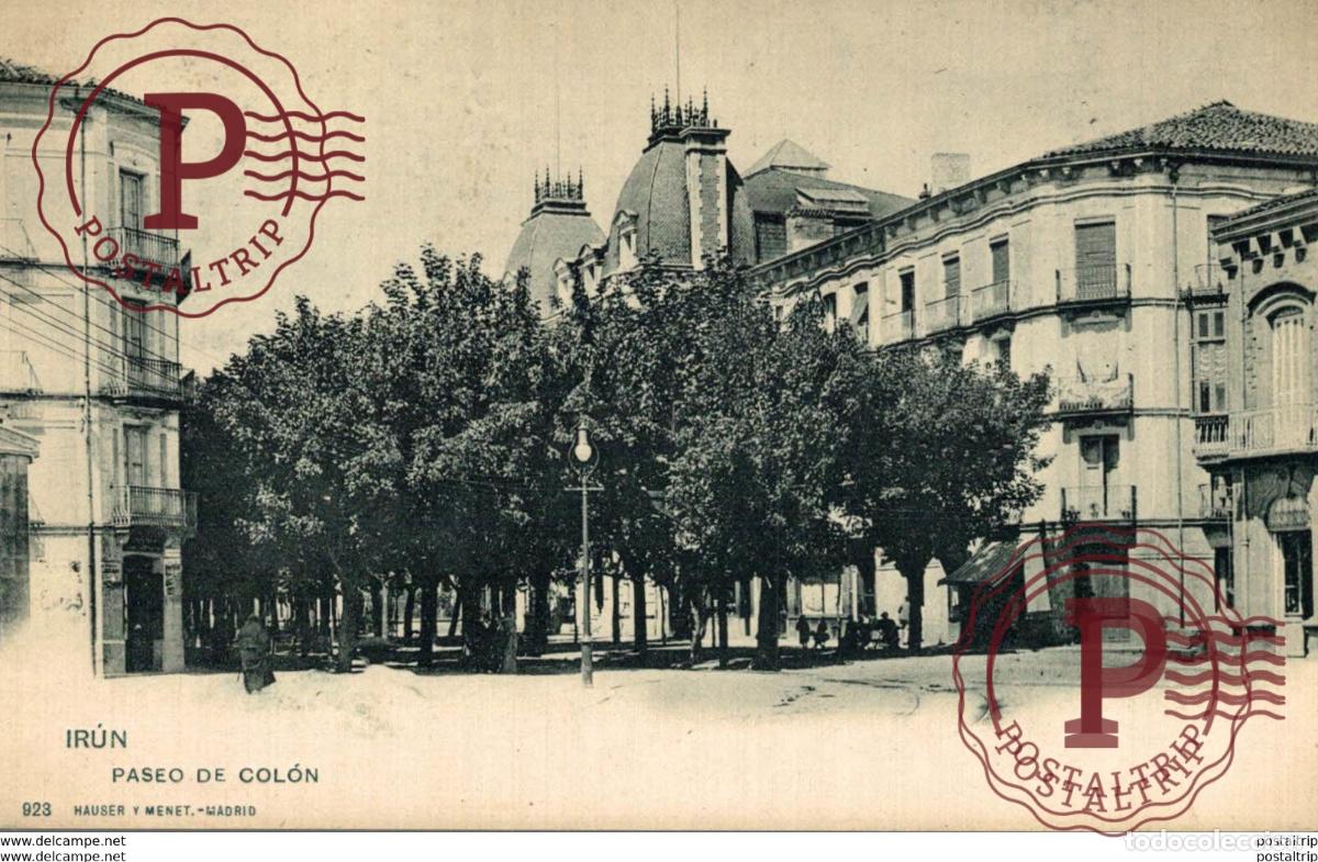 Cartoline: POSTAL DE GUIP&Uacute;ZCOA. IRUN PASEO DE COLON HAUSER Y MENET