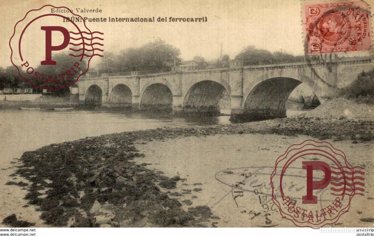 Cartoline: IRUN GUIPUZCOA PUENTE INTERNACIONAL DEL FERROCARRIL, ED. VALVERDE, HAUSER Y MENET GUIP&Uacute;ZCOA. IR