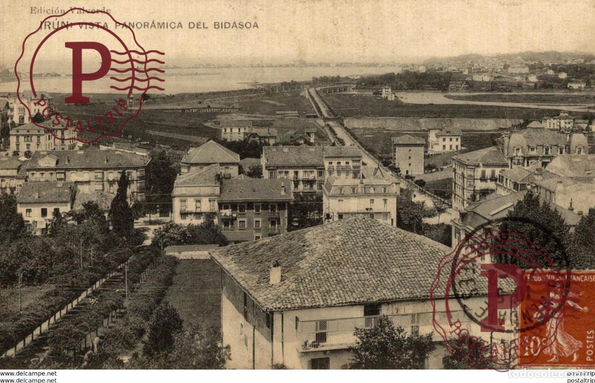 Cartoline: IRUN VISTA PANORAMICA DEL BIDASOA GUIP&Uacute;ZCOA. IRUN