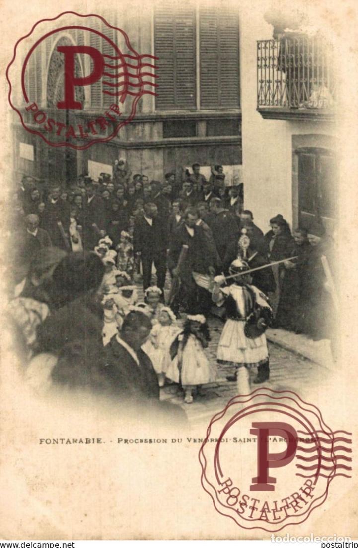 Postales: GUIPUZCOA. Fontarabie. Procession du Vendredi Saint.
