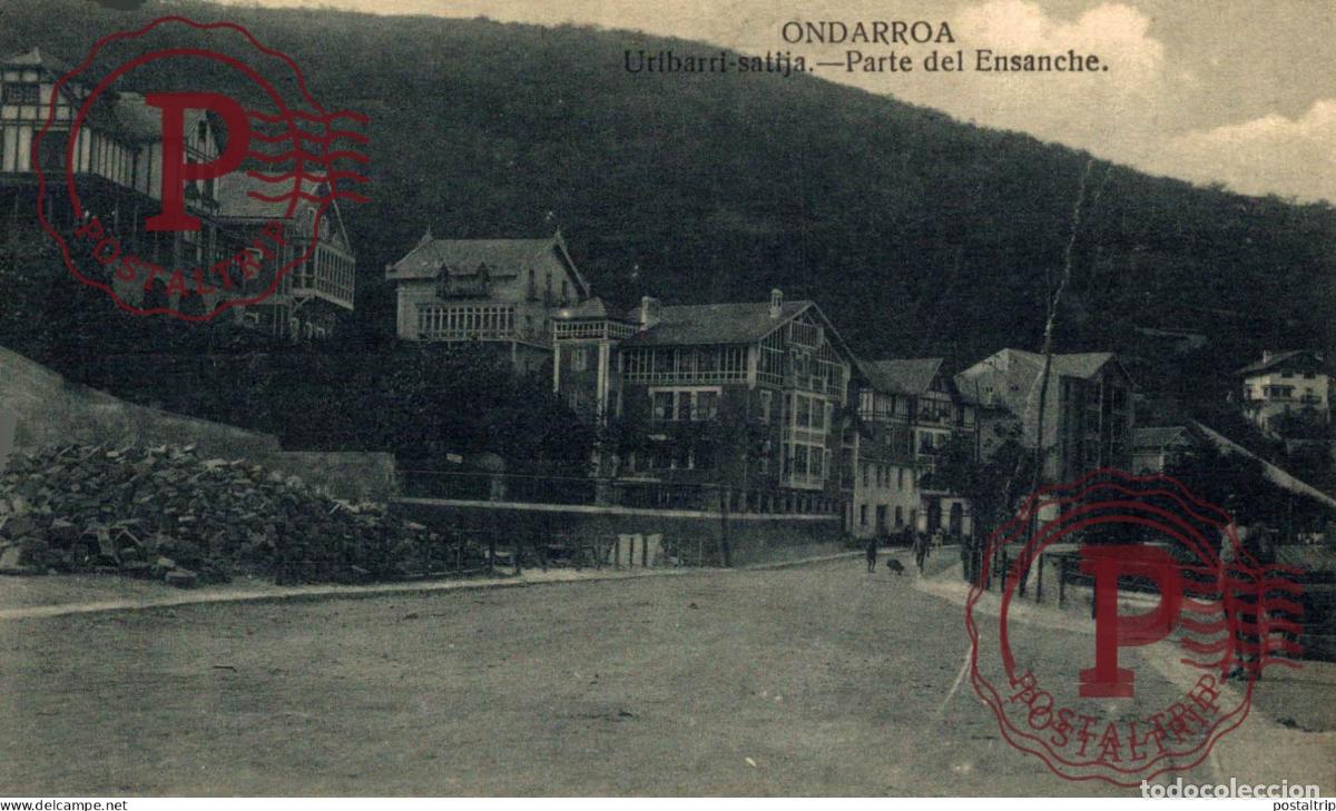 Postales: VIZCAYA. ONDARROA. URIBARRI SATIJA. PARTE DEL ENSANCHE.