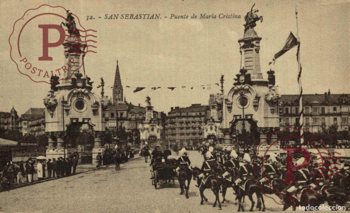 Postales: SAN SEBASTIAN. PUENTE DE MARIA CRISTINA