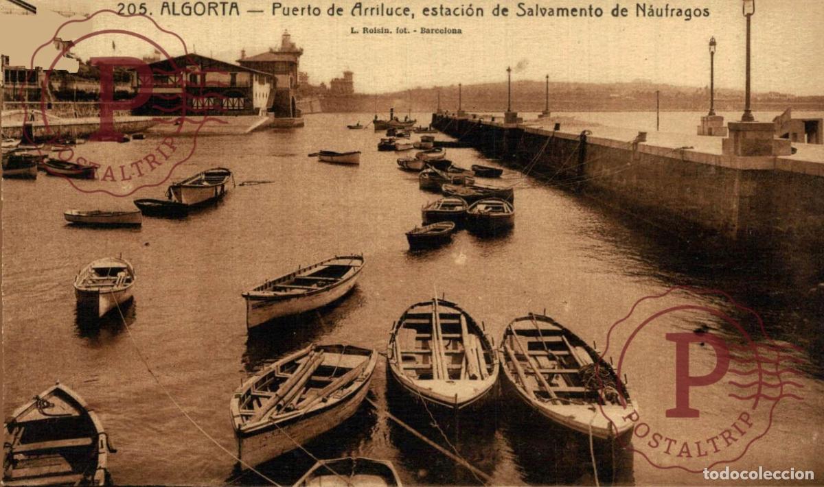 Postales: VIZCAYA. ALGORTA. PUERTO DE ARRILUCE, ESTACION DE SALVAMENTO DE NAUFRAGOS