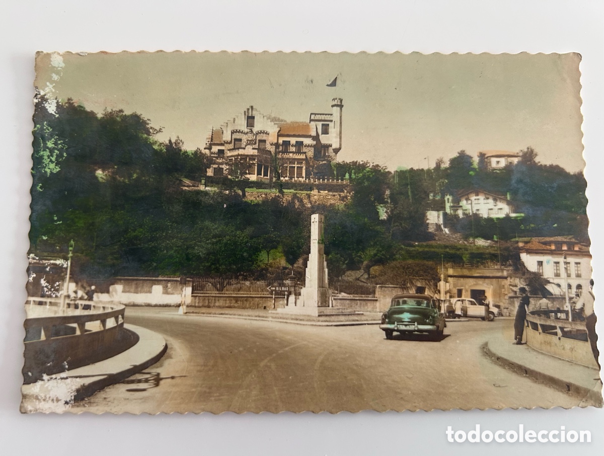 Postales: TARJETA POSTAL. ZUMAYA. PALACIO MARQU&Eacute;S DE FORONDA. ENTRADA PUEBLO. PA&Iacute;S VASCO. COLOREADA. CIRCULADA