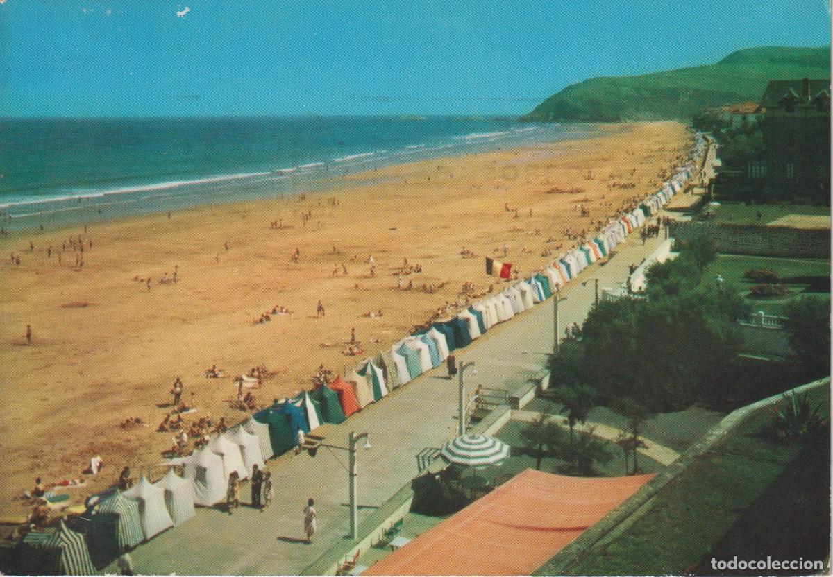 Postales: (491) ZARAUZ. GUIPUZCOA. LA PLAYA VISTA DEL GRAN HOTEL ... LIGERO RASGU&Ntilde;O EN ANVERSO