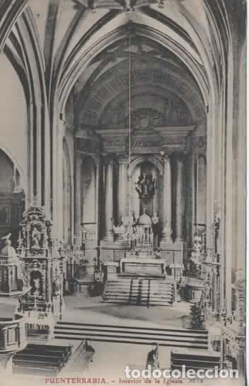 Postales: GUIPUZCOA ESCRITA FUENTERRABIA INTERIOR IGLESIA