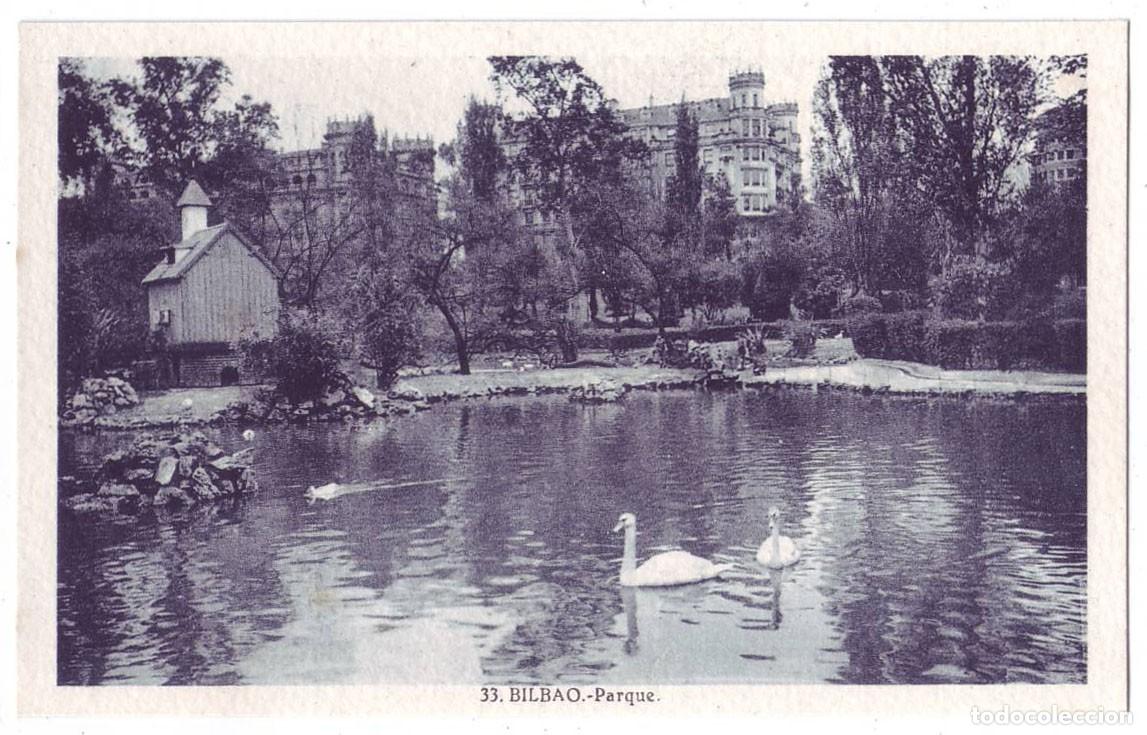 Postales: Bilbao: Parque. L. Roisin. No circulada (A&ntilde;os 30-40)