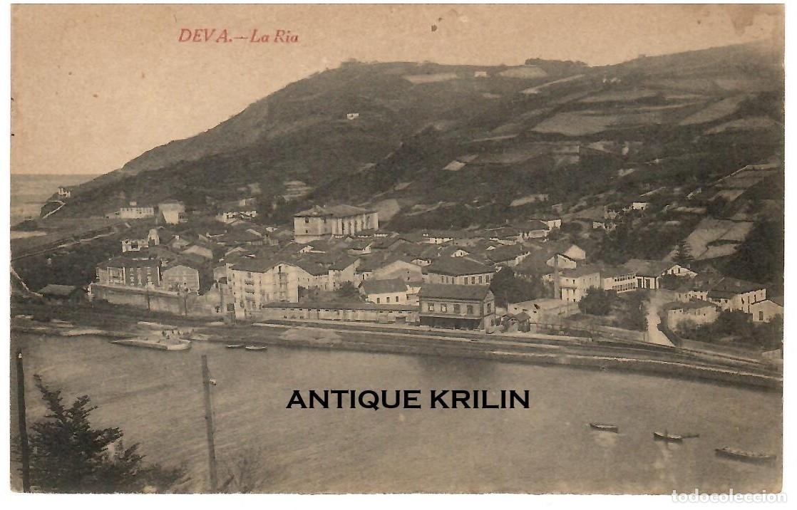 Postales: GUIPUZCOA / DEVA / LA RIA / SIN FRANQUEAR PERO ESCRITA