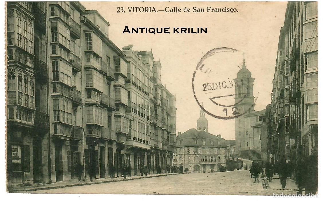 Postales: VITORIA N&ordm; 23 CALLE DE SAN FRANCISCO / FOTO GALMES / FRANQUEADA