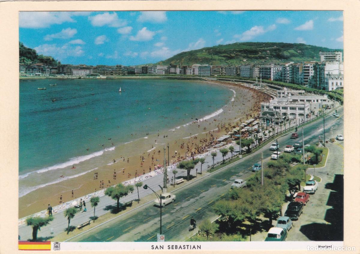 Postales: SAN SEBASTIAN (GUIPUZCOA). PASEO Y PLAYA DE LA CONCHA (1966) - MANIPEL. FOURNIER