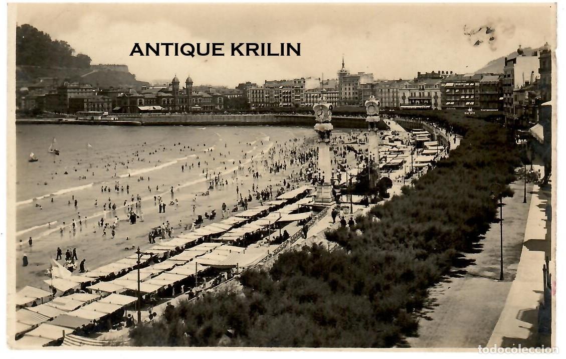 Postales: SAN SEBASTIAN N&ordm; 42 PLAYA Y PASEO DE LA CONCHA / FOTO GALARZA / FRANQUEADA