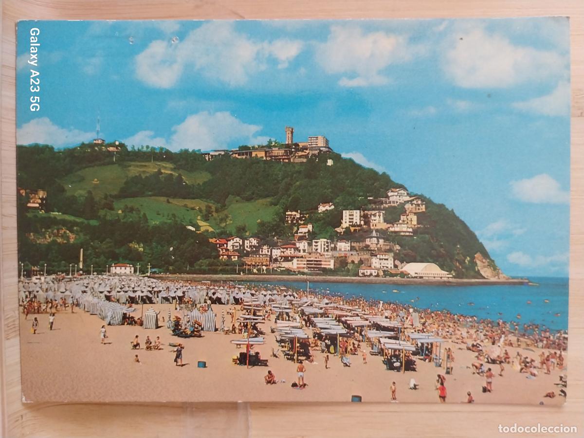 Postales: PLAYA ONDARRETA Y MONTE IGUELDO ED FOTO GALARZA 137 ANIMADA