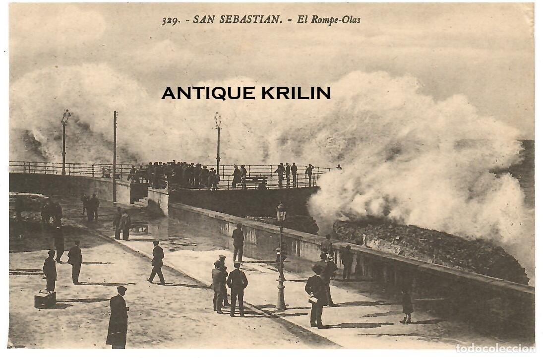 Postales: SAN SEBASTIAN N&ordm; 329 EL ROMPE-OLAS / FOTO GALARZA / SIN FRANQUEAR