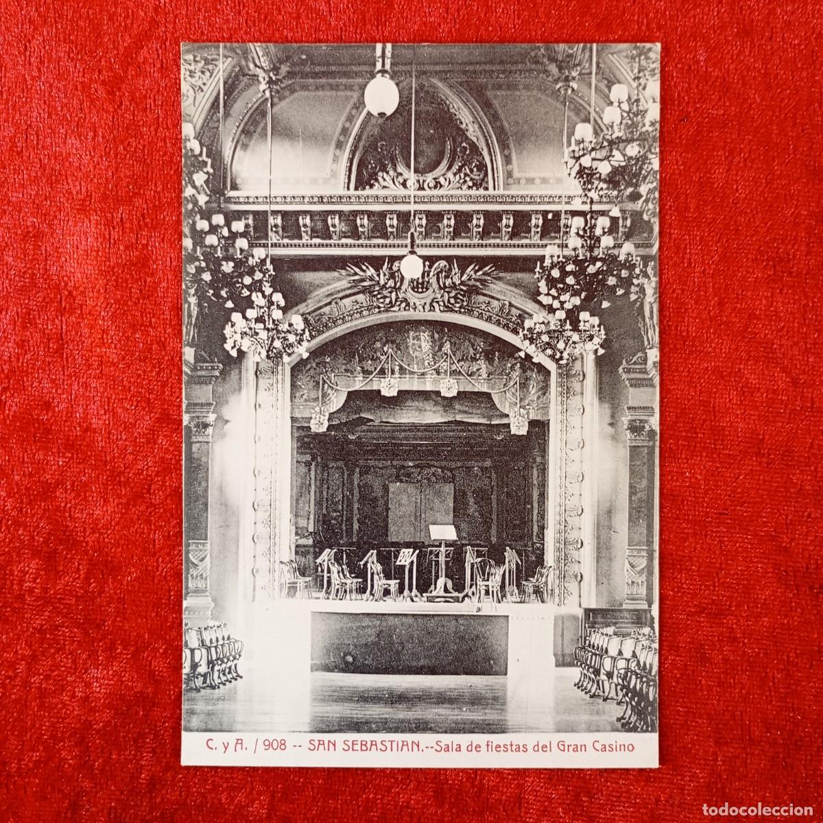 Postales: POSTAL - SAN SEBASTIAN - SALA DE FIESTAS DEL GRAN CASINO - 908 - C Y A - RAR&Iacute;SIMA / 1837