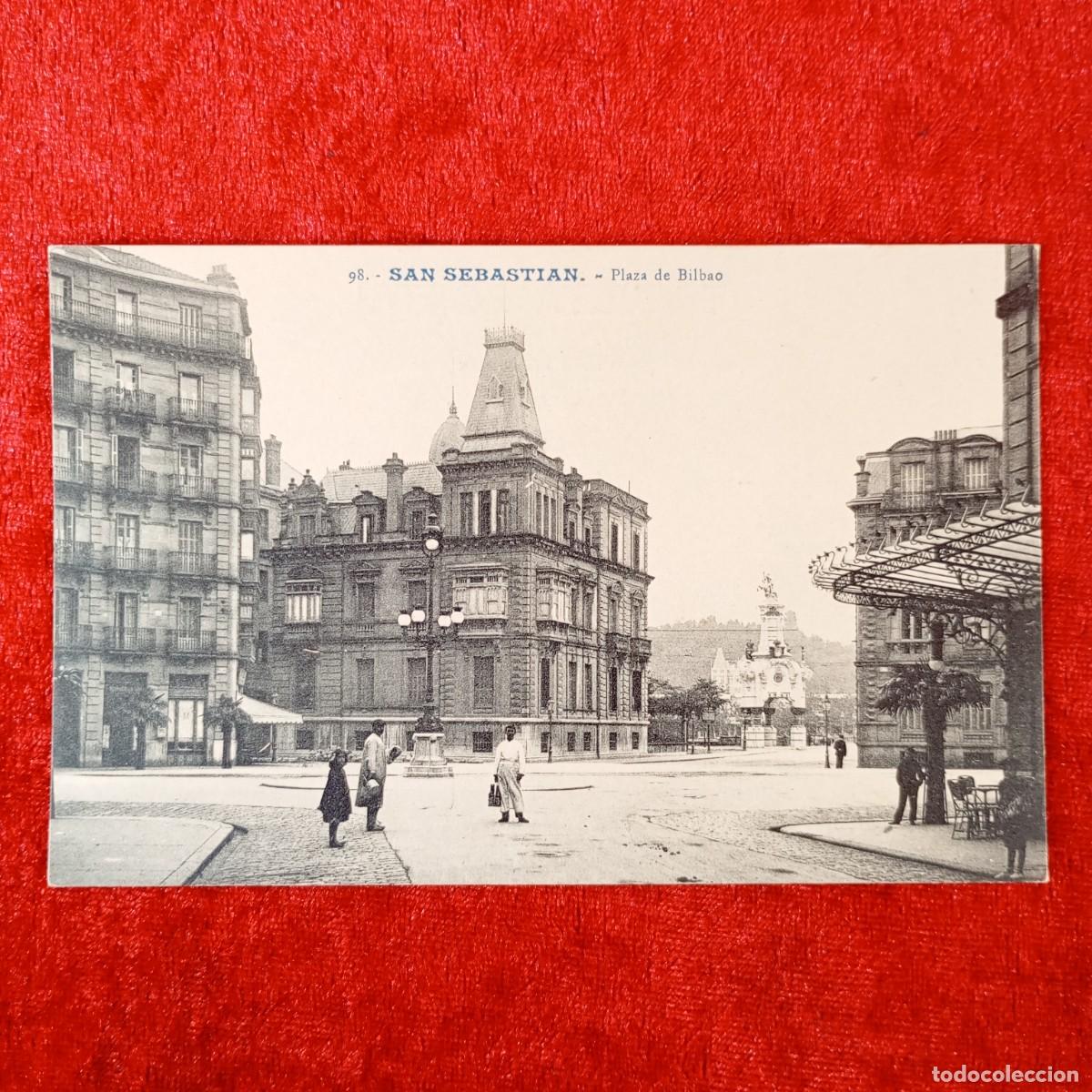 Postales: POSTAL - SAN SEBASTIAN - PLAZA DE BILBAO - 98 - G. G. GALARZA - RAR&Iacute;SIMA / 1889