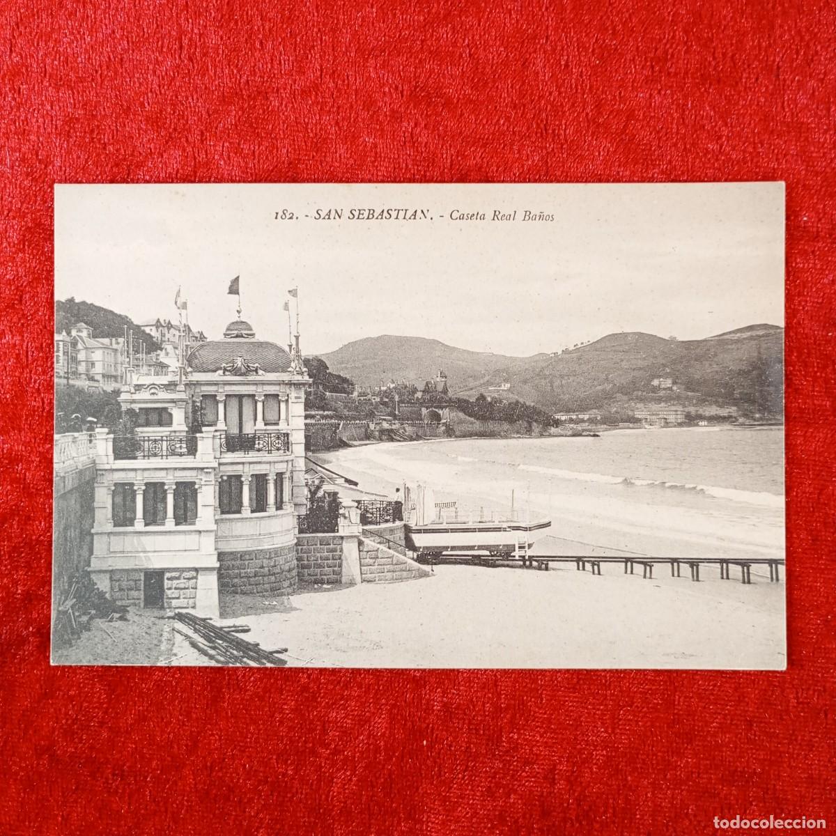 Postales: POSTAL - SAN SEBASTIAN - CASETA REAL BA&Ntilde;OS - 182 - RAR&Iacute;SIMA / 1941